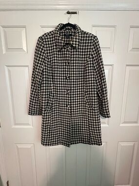 Kris Jenner Kollection Houndstooth Pattern Women's Coat - Wool Blend